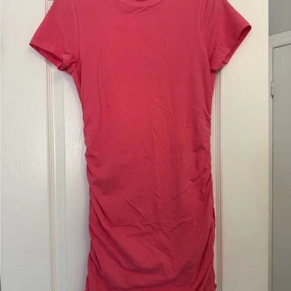 Simons Red Ruched Mini Dress - Picture 1 of 1